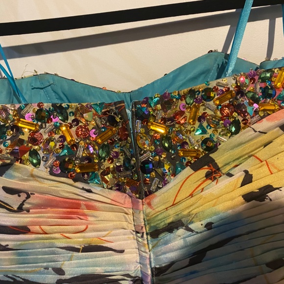 Unique multi colored train prom dress - Picture 6 of 13